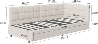 Obrázek produktu pro Fortuna Lai čalouněná postel rozkládací 90x200 s USB zásuvkami a hydraulickým úložným prostorem, postele 90x200 s LED a lamelovým roštem, denní postel pro mládež, postel pro hosty, sametová, béžová (bez matrace)
