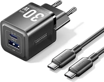 Obrázok produktu pre Vention MOBILIOJO ĮKROVIKLIS SIENINIS USB + LAIDAS/30W 2P TZ-FEQB0-EU-01 VENTION