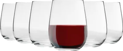 Zdjęcie produktu dla 6 szt. kieliszków do czerwonego wina Gaia 475 ml bez nóżki – duże kieliszki do białego i różowego wina, bez nóżki, na koktajle, zestaw upominkowy – marki LAV