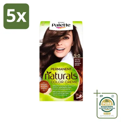 Produktbild von 5 x  Poly Palette Haarverf Middenbruin 5-0 115ml - Vorratspackung - 5 Stücke