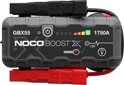 Immagine prodotto di Kit di avviamento d'emergenza per auto con batteria al litio da 1750 A e 12 V, con caricabatterie USB-C e cavi di avviamento per motori diesel da 5,0 L o motori a benzina da 7,5 L