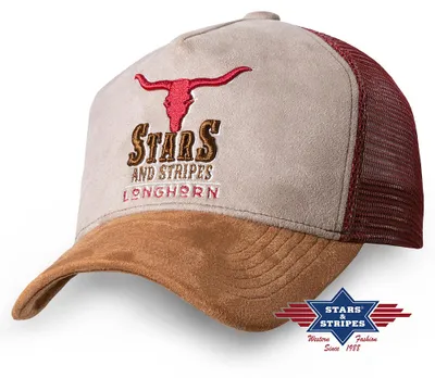 Stars & Stripes Trucker Cap Longhorn in braun