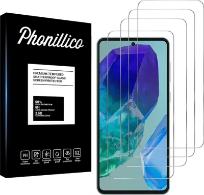 Image de Verre trempé pour Samsung Galaxy M55 5G [4 pièces] Film de protection d'écran anti-rayures verre résistant Phonillico®