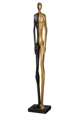 Produktbild von Gilde Skulptur, "Halfway", Kunstharz, schwarz, goldfarben, VE 1, L. 32 cm, B. 32 cm, H. 184 cm 52037