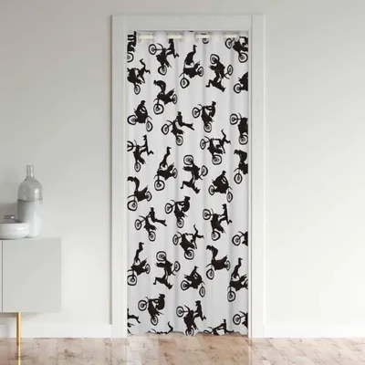 Obrázok produktu pre Dverová záclona Motocross z mikrovlákna, termálna záclona, 86 x 203 cm
