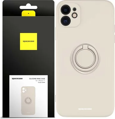 Obrázok produktu pre Silikónové puzdro SPACECASE Silikónové puzdro s krúžkom pre iPhone 11 béžové