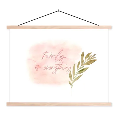 Produktbild von MuchoWow® Textilposter Familie ist alles - Zitate - Sprichwörter 40x30 cm mit holzfarbenen Rahmen - Bilder