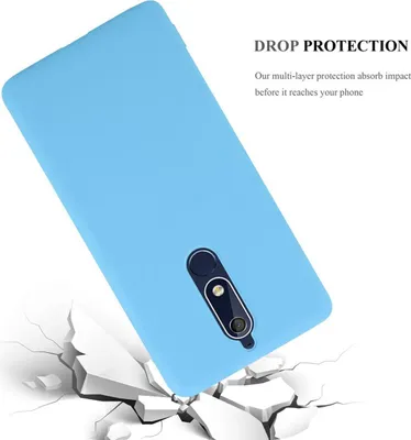 Immagine prodotto di Custodia Cadorabo per Nokia 5.1 custodia protettiva in blu custodia per cellulare TPU custodia in silicone cover