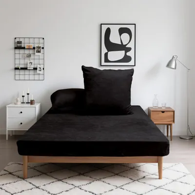 Produktbild von Flanell-Spannbettlaken Winter Microfaser extra weich & warm beidseitig angeraut 30 cm Steghöhe, 360°-Gummizug, pillingarm & pflegeleicht, Größe:90 x 200 cm, Farbe:Anthrazit