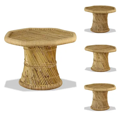 Image de vidaXL Table basse octogonale en bambou 60x60x45 cm - Tables basses
