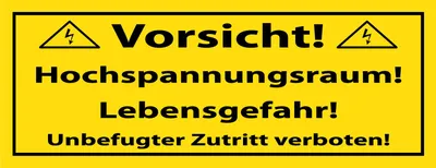 Produktbild von vianmo Blechschild 10x27 cm Vorsicht Hochspannungsraum