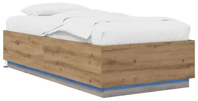 Productafbeelding van vidaXL Bedframe met LED-verlichting, eikenhout, 80 x 200 cm