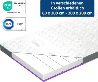 Produktbild von Genius eazzzy Topper Deluxe Clima Control Größe 160 x 200 x 9 cm hoch, Matratzentopper mit Kühleffekt, Cooling Wendetopper, atmungsaktive Betttopper