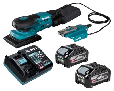 Productafbeelding van Makita BO 005 CGU201 accu-excentrische schuurmachine 40 V max. 80 x 130 mm 3,0 mm slaglengte borstelloos + 2x accu 4,0 Ah + oplader