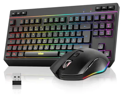 Productafbeelding van Draadloos Toetsenbord en Muis Set, QWERTZ DE TKL Lay-out, RGB Verlichting, Compact