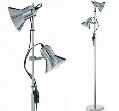 Image de Architecte Lampadaire ↥1540mm | Moderne | Rétro | Chrome | Lampadaire Lampadaire