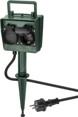 Produktbild von Goobay 4-Wege-Steckdose für den Garten - Grün