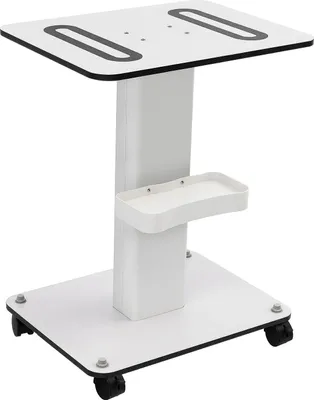 Immagine prodotto di Carrello salone - Carrello - 2 livelli - Metallo (ferro) - 52×40×69 cm - Portata 40 kg - Con rotelle - Per salone di bellezza/parrucchiere - Bianco