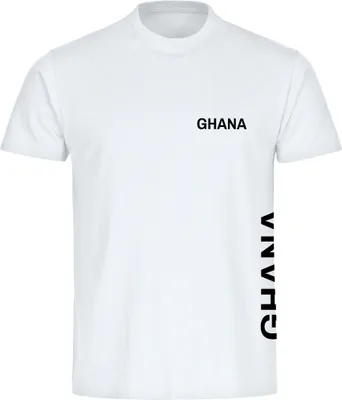 Produktbild von multifanshop Kinder T-Shirt - Ghana - Brust & Seite, weiß, Größe 128