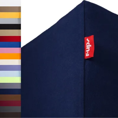 Produktbild von r-up Passt Spannbettlaken 180x200-200x220 bis 35cm Höhe dunkelblau 100% Baumwolle 130g/m²