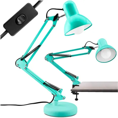 Produktbild von LUMILED Schreibtischlampe klassisch Leselampe Grün Tischleuchte Tischlampe Verstellbarer Arm mit E27 Retro aus Metall Schreibtischleuchte