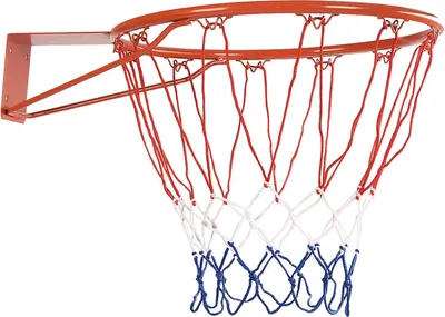 Immagine prodotto di Canestro da basket da parete KOMFOTTEU con rete in nylon e telaio in metallo, anello da basket di 45 cm di diametro, per attività sportive al chiuso e all'aperto