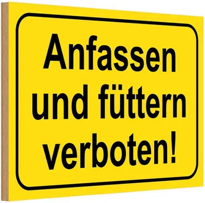 Produktbild von vianmo Holzschild 20x30 cm Anfassen und füttern verboten Warnschild Hinweisschild