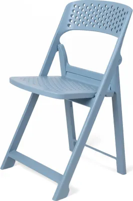 Produktbild von Phoenix FLAP Klappstuhl – Campingstuhl, Cateringstuhl, Balkonstuhl, Faltbar, wetterfest & UV-beständig HQ Kunststoff Miami Blau