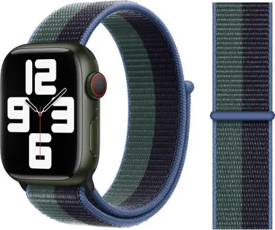 Produktbild von Original Apple Sport Loop Armband 38/40/41mm MN5M3ZM/A Midnight/Eucalyptus