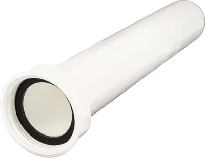 Produktbild von tecuro Tauchrohr Verstellrohr Ø 40x250mm 1 1/2 Zoll Überwurfmutter Kunststoff weiß kürzbar für Spülenventil