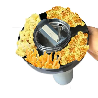 Produktbild von Snack Bowl für Stanley 40oz Cups Snack Tumbler Kompatibel mit Stanley Cup und 40 oz Tumbler mit Griff Wiederverwendbares Stanley Zubehör Schwarz
