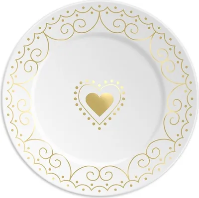 Produktbild von Porzellanteller mit goldenem Herz