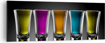 Produktbild von Bild auf Leinwand - Leinwandbild - Gläser Alkohol trinken Saft - 140x50cm - Wand Bild - Wanddeko - Leinwanddruck - Bilder - Kunstdruck - Wanddekoration - Leinwand bilder - Wandkunst - AB140x50-2194