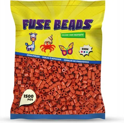 Produktbild von Benny Beads Bügelperlen 1500 Stück, Midi-Größe 5mm, Kreatives Bastelzubehör DIY Fuse Beads (Braun)