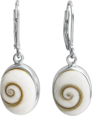 Produktbild von Ohrhänger 925/- Sterling Silber rhodiniert 3,1 cm Muschel