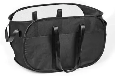 Produktbild von PolkaHome® Klappbarer Wäschekorb, zusammenklappbarer Kleiderkorb, Pop-up-Wäschesack, 56 x 33 x 35 cm, Schwarz