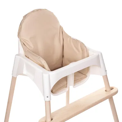 Produktbild von aMami – Sitzkissen kompatibel mit Ikea Antilop Hochstuhl – Hochstuhl Sitzbezug – Stuhlkissen für Kleinkinder – Handmade Baby Kissen - Beige