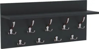 Image de AKKE Anthracite Portemanteau horizontal VERTI - CHROME crochet l x h : 80x40 cm
