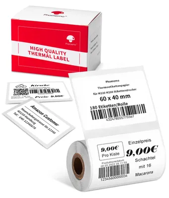 Zdjęcie produktu dla Etykiety termiczne Phomemo M220, papier do etykiet termicznych przeznaczony do drukarek M220, M250, M221, M421