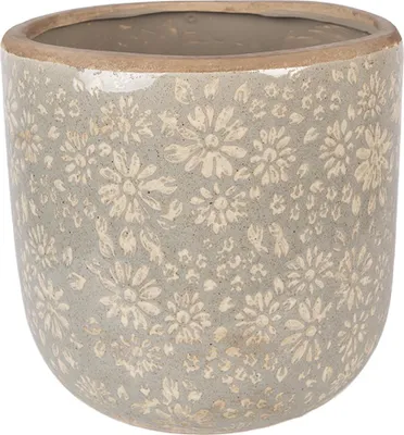 Image de Clayre & Eef Pot de fleurs Ø 20x19 cm Gris Céramique