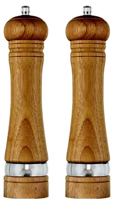 Produktbild von Salz- und Pfeffermühlen-Sets aus Holz, klassische manuelle Salzmühle, nachfüllbare Pfeffermühlen-Sets, 8 Zoll, Antik-Stil + Antikfarbene Box