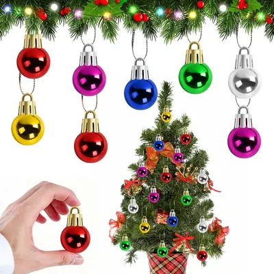 Weihnachtskugeln aus Kunststoff, 12 Stück, Farbe F, mit Aufhängeband