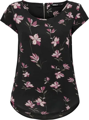 Produktbild von Print Kurzarm Bluse Basic Rundhals Blouse Shirt Oberteil ONLVIC | 38