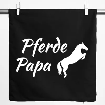 Produktbild von Huuraa Kissenbezug Pferdepapa Silhouette 40x40cm Black Baumwolle Dekokissenbezug Geschenkidee