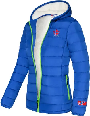 Productafbeelding van Nebulus winterjas met teddyvoering GLOWFUR, dames, warme outdoorjas, praktische en veelzijdige tussen- en winterjas, model P4838, dames, kobaltblauw, maat L/40