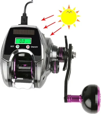 Produktbild von 6 + 1BB 8,0: 1 Baitcasting-Rolle mit Digitalanzeige und Solarladesystem Hochgeschwindigkeits-Angelrolle mit Zeilenz?hler