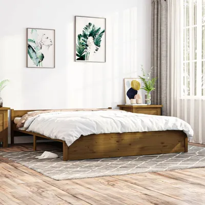 Produktbild von The Living Store Massivholzbett Honigbraun 200x200 cm