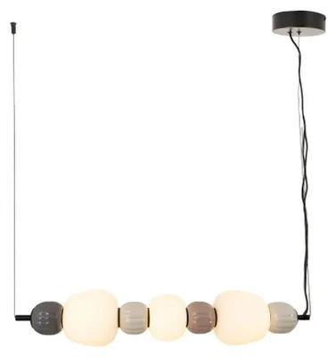 Obrázek produktu pro LED závěsné svítidlo s rýhovaným povrchem MODERN, černé a šedé, 28 W, teplá barva světla, 1848 lm, sklo, rozměry: 121 x 73 x 14 cm, IP20, Maxlight