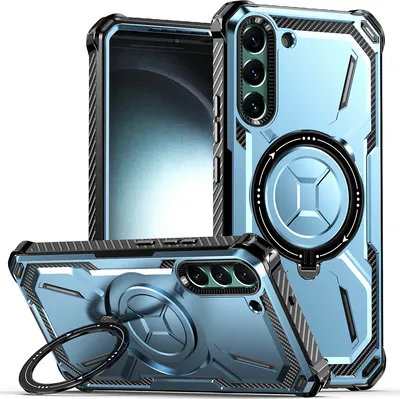 Produktbild von Schutzhülle für Samsung Galaxy S22 5G Magnetisches Kickstand Hülle, Kompatibel mit Magsafe Ladegerät Blau