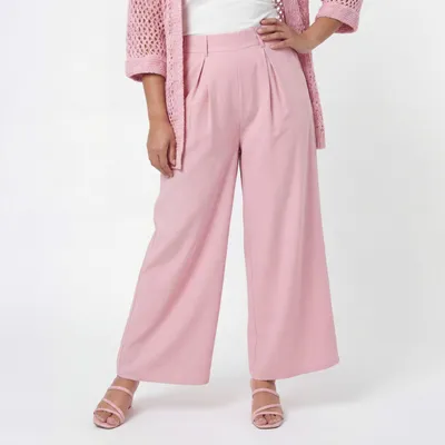 Produktbild von Culotte leichte Sommerhose Wide Leg Palazzo 40 42 44 mit Bundfalten für Damen